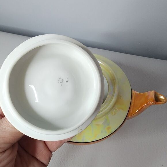 Antique, Iridescent, Phoenix Fine China Czechoslovakia Teapot 9" Long - Picture 2 of 8